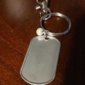Vantel Pearls Dog Tag Keychain